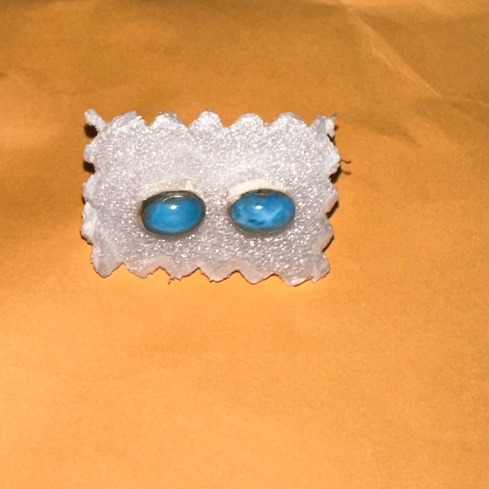 Authentic Larimar oval shaped earrings